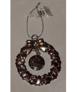 NEW Baby&#39;s 1st Christmas Holiday Ornament Silver-Colored Wreath GANZ - £7.25 GBP