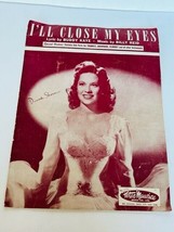 Music Sheet Vtg Ephemera song book 1946 Dinah Shore I&#39;ll Close My Eyes Radio NY - £10.86 GBP