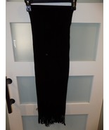 OLD NAVY ADULT SIZE BLACK WINTER FLEECE SCARF FRINGE TRIM - €9,21 EUR