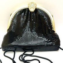 Vintage La Regale Sequin Purse Shimmery Black Small Evening Shoulder Bag - £18.30 GBP
