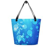 Autumn LeAnn Designs® | Blue Water Bubbles Large Tote Bag - £29.81 GBP