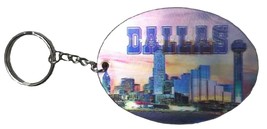 Dallas Texas 3D Oval Double Sided Key Chain - £5.49 GBP