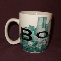 Boston Starbucks Beantown Green Coffee Mug 16 oz Cup Ceramic 2005 - Chipped - $19.89