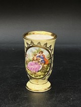 Victorian Hand Painted Toothpick Holder Gold Gilded C &amp; T Pilgrim Foreig... - $29.69