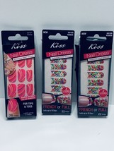 3X Kiss Dress 22 Nail 28 Toes Strips KDE05 58109 French Or Full Last Up ... - $9.82