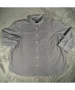Lauren Ralph Lauren Womens Non Iron Button Up Shirt 3X Stripes Black White - $30.49