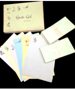 Vintage Sports Girl Royal Line Stationery Set 23 Sheets Paper 23 Envelop... - $231.49 MXN