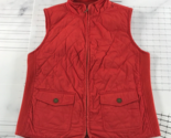 Talbots Vest Womens Medium Petite Red Zip Front Quilted Stretch Sides - £20.11 GBP