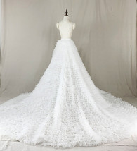 White High Low Tulle Skirt Gowns Custom Plus Size Wedding Bridal Train Outfit image 2