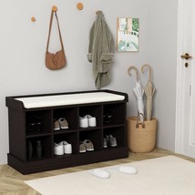 Shoe Bench, Shoe Storage Bench With 8 Compartments And Cushion,, 38Inch, Brown - $168.96