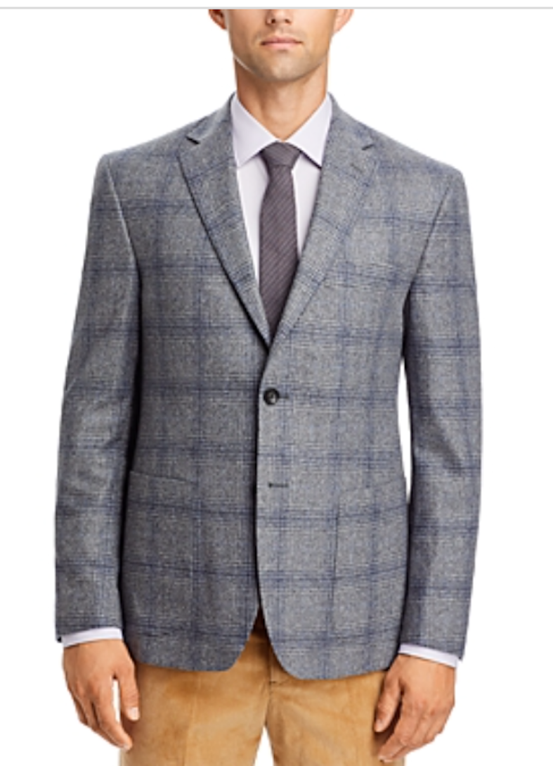 The Mens Store Slim Fit Windowpane Wool Sport Coat 40 Regular Grey - NWT... - $138.60