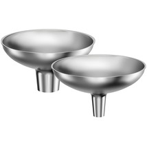 Stainless Steel Funnel, 2 Large And Small Mouth Filling Kitchen Funnels,... - £19.73 GBP