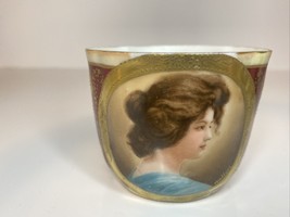 Royal Vienna Antique 1890 Hand Painted Lady Raised Gold Demitasse Cup Signed - £107.38 GBP