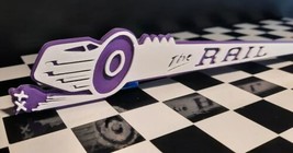 3D Printed Huffy Rail Muscle Bike Sign Logo (Approx 10&quot; Long) Purple &amp; W... - $19.69