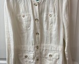 Paraphrase Safari White Linen Jacket Womens Size 10 Front Pockets Travel... - £24.21 GBP