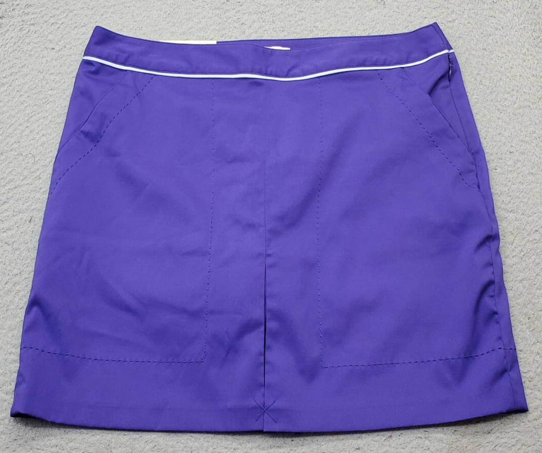 Greg Norman Golf Performance Fancy Skort Women&#39;s 8 Purple Slash Pocket S... - $29.41