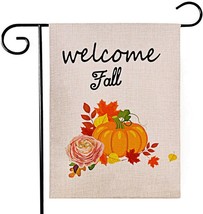 Garden Flag 12.5&quot;×18&quot; Fall Welcome Pumpkin Double Sided Decorative Thanksgiving - £6.26 GBP