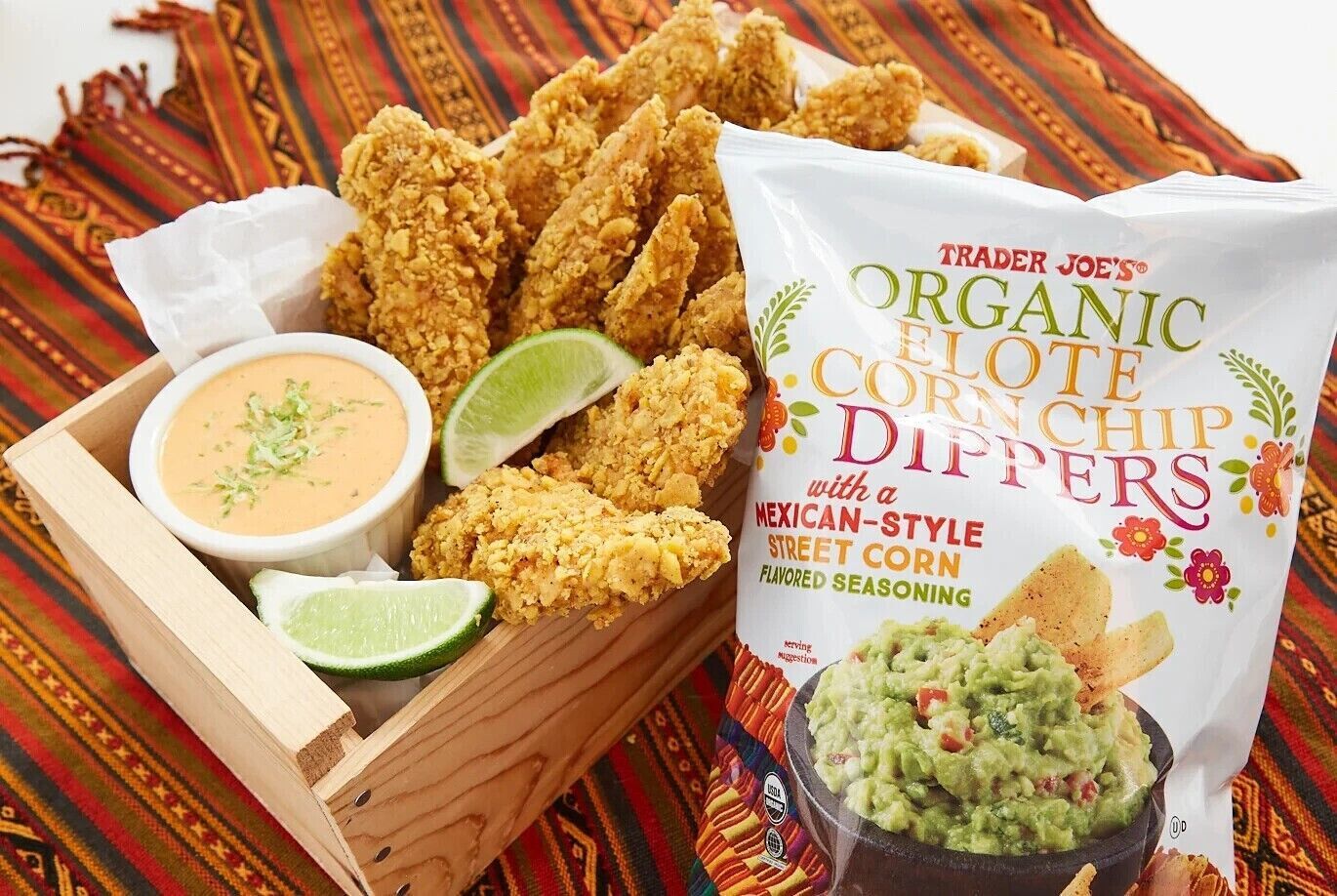 2 Packs Trader Joe's Organic Elote Corn Chip Dippers 9.75 oz Ea Pack Free Ship - $14.65