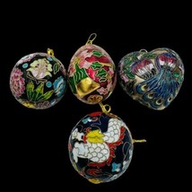 Cloisonne Fine Enamel Ornate Collectible Christmas Ornaments 3” Set - £73.94 GBP