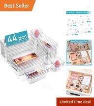 All-in-One 44-Piece Clear Drawer Organizer Set - Perfect for Bathroom &amp; ... - $59.35