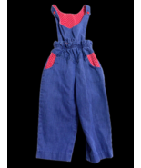 Carters Overalls 2T Vintage Toddler Baby Girl Blue Red One Piece 80s USA... - $50.88 CAD