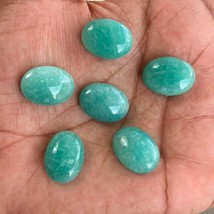 12x16 mm Oval Natural Amazonite Cabochon Loose Gemstone 2 pcs - £7.77 GBP