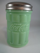 Coca-Cola Jadeite Embossed Green Glass Sugar Shaker - £12.66 GBP