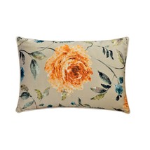 Citrus Rose - Orange Cotton Lumbar Pillow Cover - $25.55+