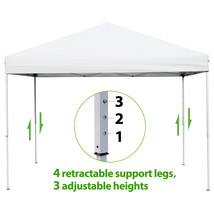 Outdoor 10 X 10 Ft Canopy Pop Up Party Tent Adjustable Heights With Bag ... - £93.51 GBP