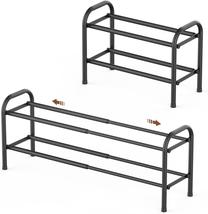 2-Tier Expandable Shoe Rack,Adjustable Shoe Shelf Storage Organizer Heavy Duty M - £19.53 GBP