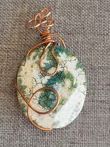 Frog Skin Agate Round Facetted Wrapped Pendant Reversible - £13.36 GBP