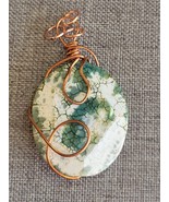 Frog Skin Agate Round Facetted Wrapped Pendant Reversible - £13.30 GBP