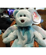 TY BEANIE BABY RETIRED TEAL HALO I THE Angel Stuffed Bear (Hand Dyed) - £18.66 GBP
