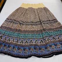 Gypsy Wear In Peace Women's Multicolor Elastic Waist Pleated Skirt Size XL image 14