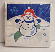 Vintage Hefty Paper NAPKINS Sealed NIP Christmas Snowman 30 2-Ply 1990 NOS - £10.27 GBP