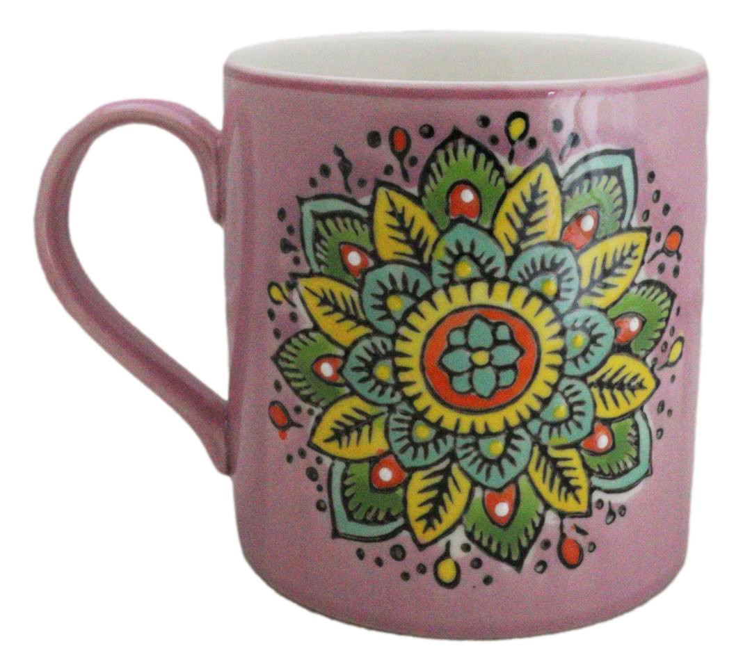 Purple Sahasrara Crown Chakra Zen Flower Of Life Mandala Circle Ceramic ... - $17.99