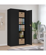 vidaXL File Cabinet Black Powder-coated steel Large Industrial - $12,387.60 MXN