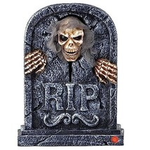 15&quot; Halloween Zombie Skull Animated Tombstone Decor - £46.65 GBP