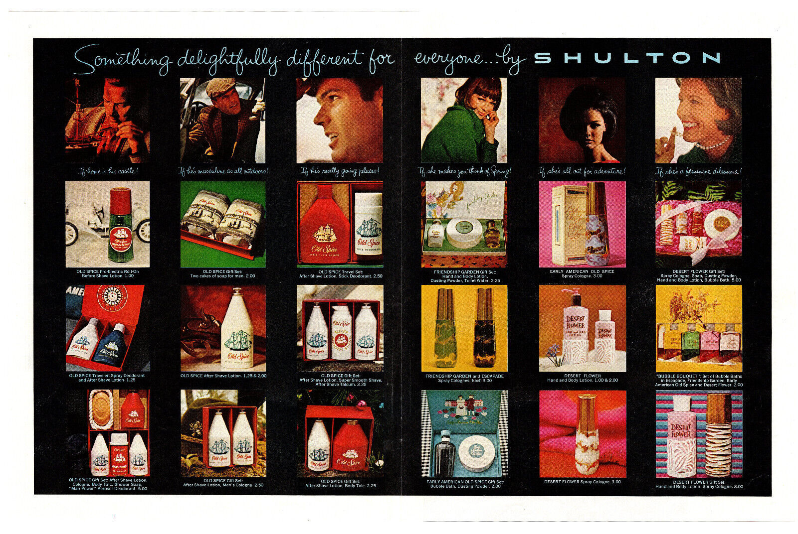 1963 Shulton Gifts Old Spice Lotion Cologne 2-Page Color Print Ad - £11.64 GBP