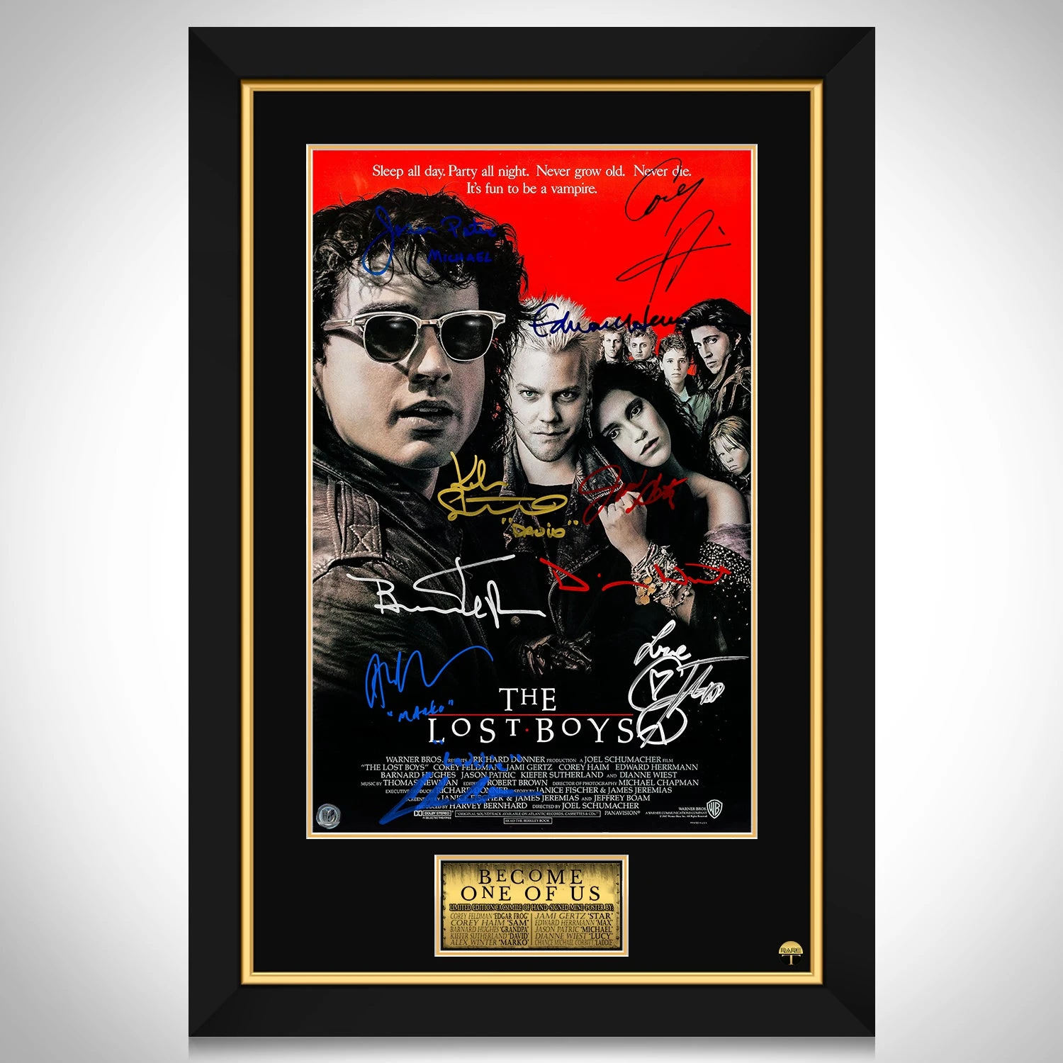 The Lost Boys Movie Mini Poster Limited Signature Edition Custom Frame - £243.96 GBP