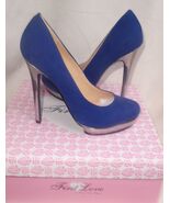 First Love By Penny Loves Kenny Royal Blue Pumps Size 8.5 new - $1,228.74 MXN