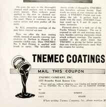 1936 Tnemec Protective Coatings Advertisement Industrial Paint Kansas Ci... - $24.99