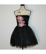 Betsey Johnson Gramercy Strapless Gathered Black Dress size 6 NWOT - £177.77 GBP