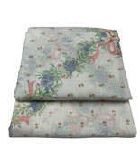 Vintage Pequot Pink Floral Twin Sheet Set Flat &amp; Fitted Cotton Blend Fem... - $17.97 CAD