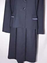 Dressbarn Skirt Suit Set Career Blazer Jacket Navy Blue Knee Length Line... - £47.39 GBP