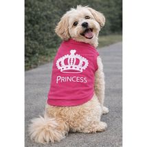 Pink Princess Crown Dog Tank Top Pet Shirt Fuchsia Pink Large Graphic Tee - $8.73