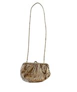 La Regale Beaded Satin Evening Bag Champagne Gold Clutch Chain Strap Vin... - $23.40