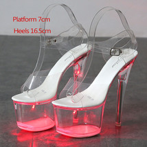 34-43 Nightclub LED Light High Heels Sandals Luminous Shoes Catwalk Pole Dancing - £57.85 GBP