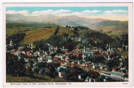 Vermont Postcard Montpelier Bird&#39;s Eye View Looking North  - £1.64 GBP