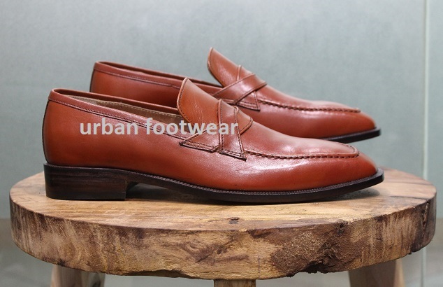 New Mens Formal Shoes Handmade Brown Leather Loafers & Slip On Moccasin Boot